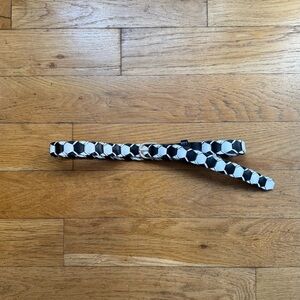 NWOT black white weave belt (O/S)